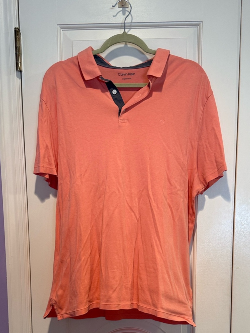 Calvin Klein Men's Coral Orange Polo Shirt